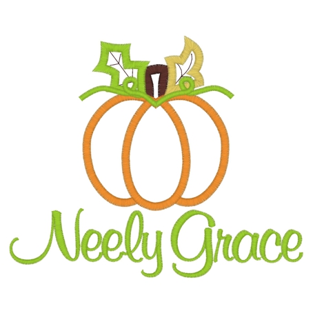 Thanksgiving (4) Pumpkin Neely Grace Applique 5x7