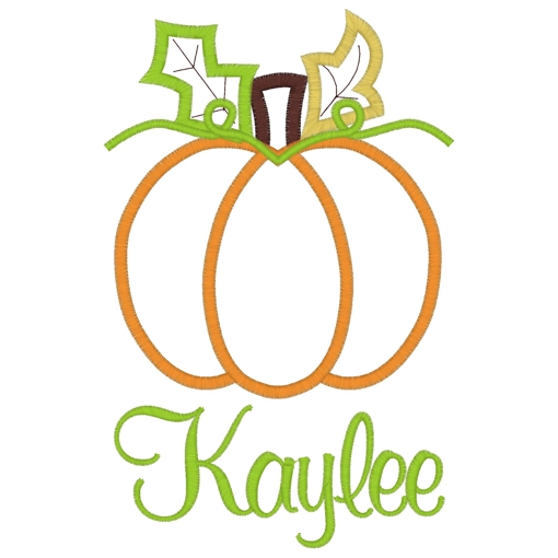 Thanksgiving (5) Pumpkin Kaylee Applique 5x7