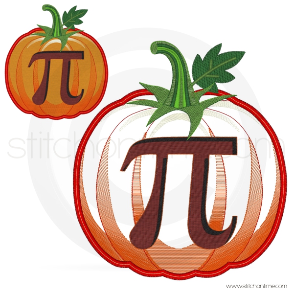 82 Thanksgiving : Pumpkin Pi Applique