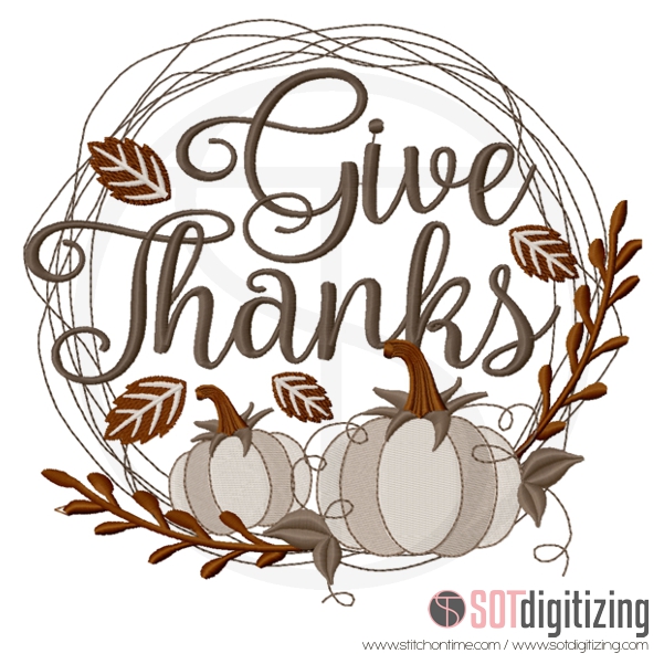 89 Thanksgiving : Give Thanks Pumpkin Wreath