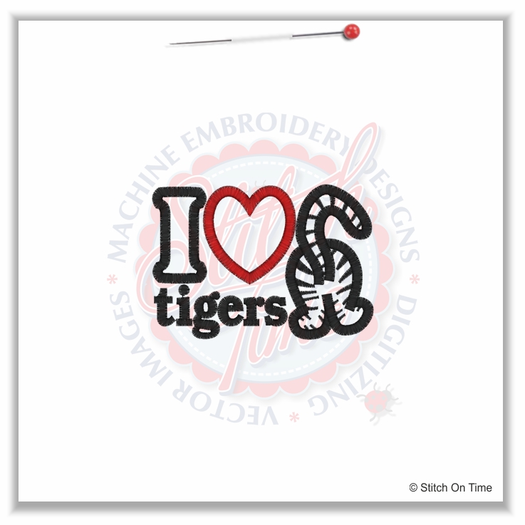 26 Tiger : I Love Tigers Applique 4x4