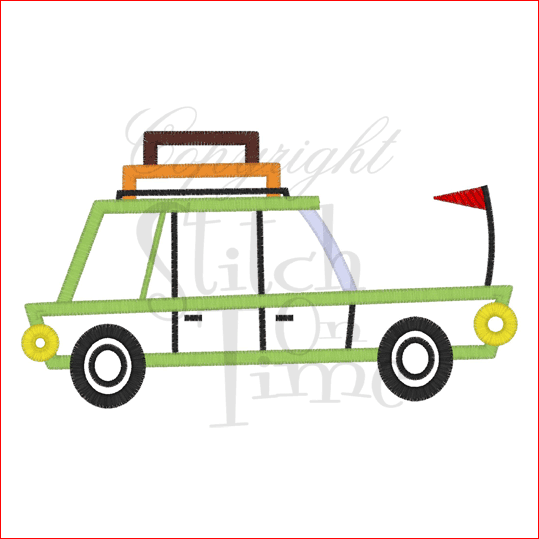 Transport (3) Station Wagon Applique 5x7