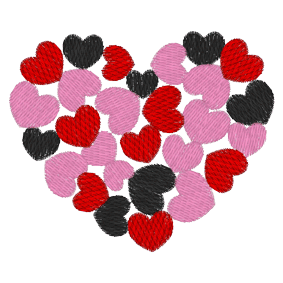 Valentine (A110) Hearts 4x4