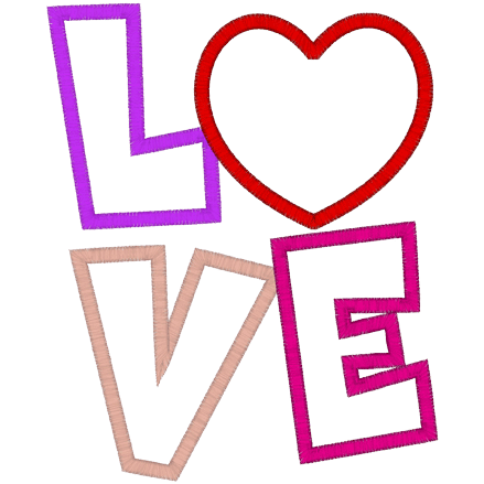 Valentine (A118) LOVE Applique 6x10