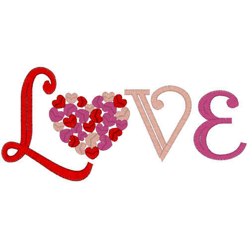Valentine (A121) LOVE Applique 5x7