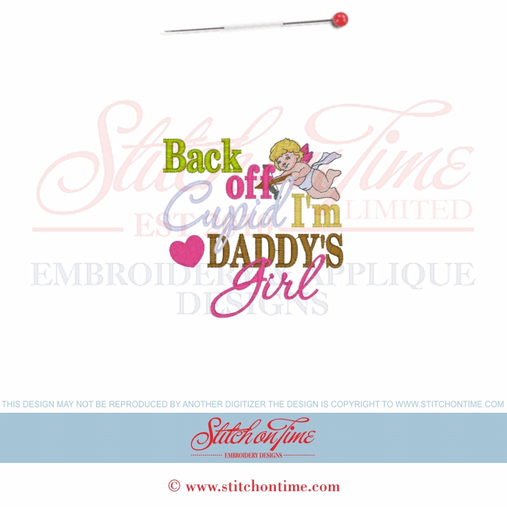 Valentine (252) Back Off Cupid Daddy's Girl 4x4