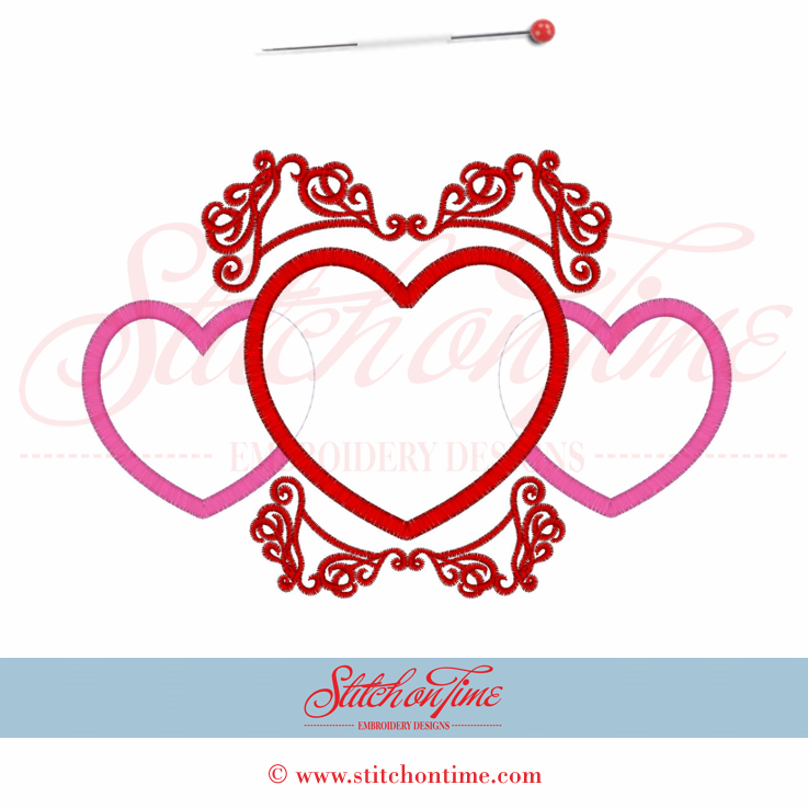 265 Valentine : Heart Frame Applique 5x7