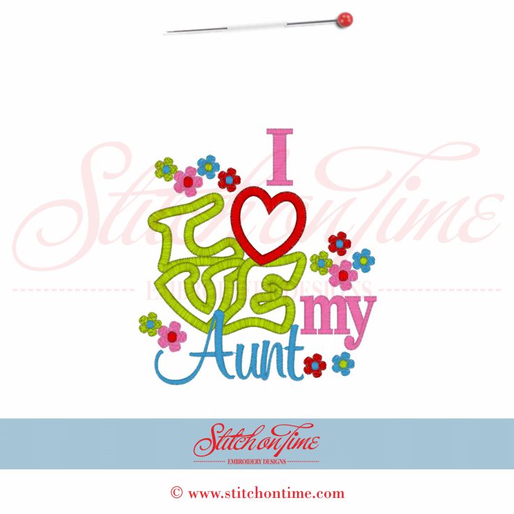 326 Valentine : I Love My Aunt Applique 5x7