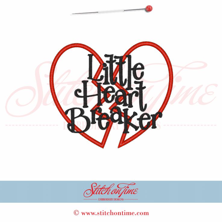 333 Valentine : Little Heart Breaker Applique 5x7
