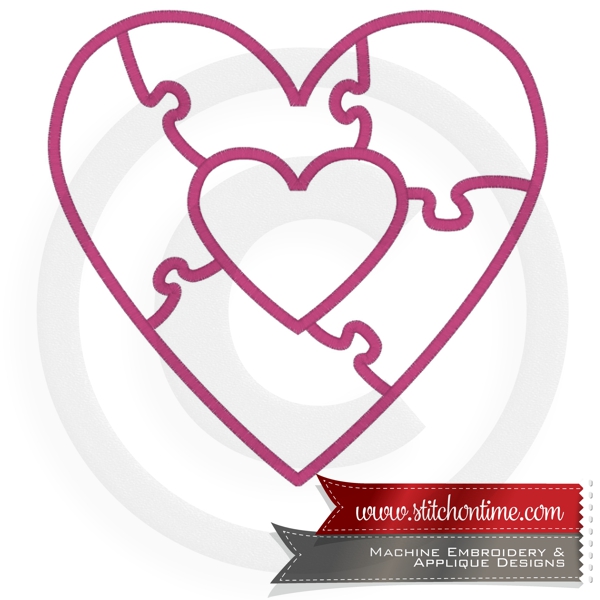 538 Valentine : Puzzle Heart Appliqye