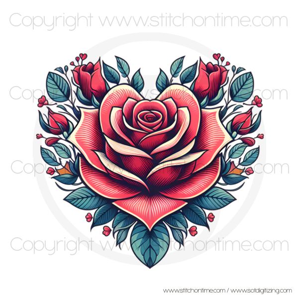 598 VALENTINE : Rose Heart (Digital Image)