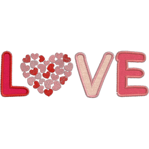 Valentine (A8) Love Applique 5x7
