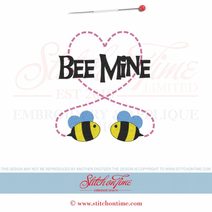 2 Valentine (PPP): Bee Mine Heart Bees 5x7