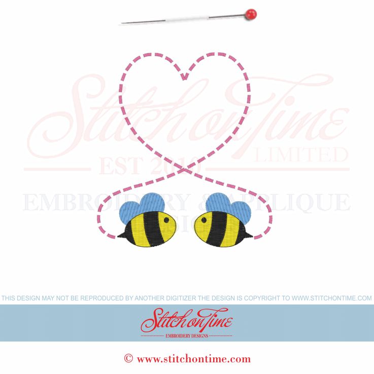 3 Valentine (PPP): Heart Bees 5x7