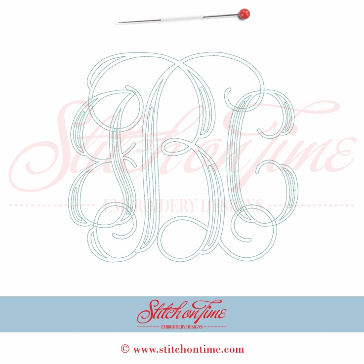 3 Vines Monogram : Made To Order With Name 6x10