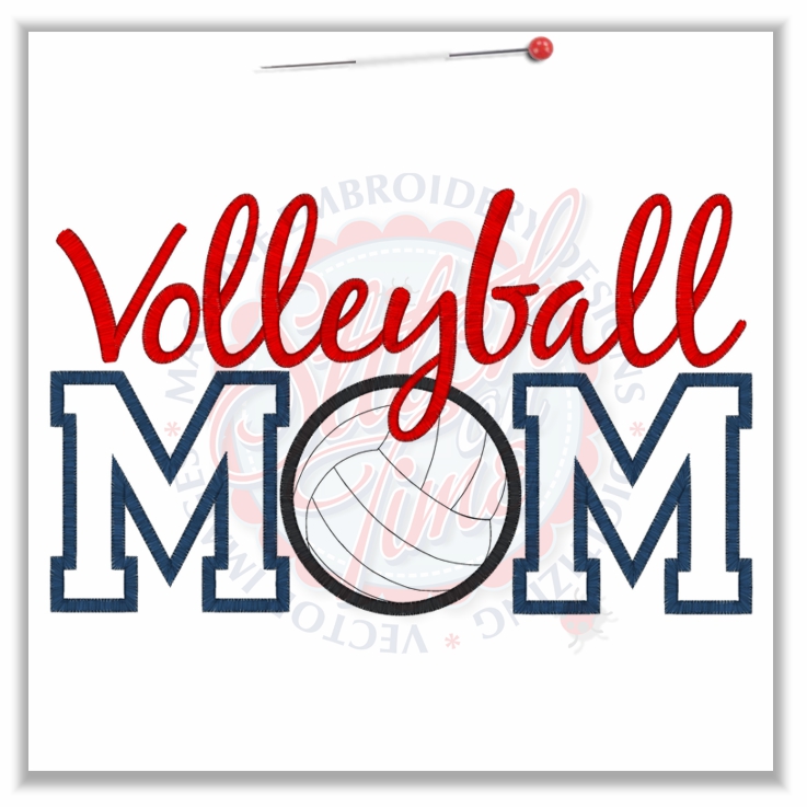 Volleyball (8) Mom Applique 6x10