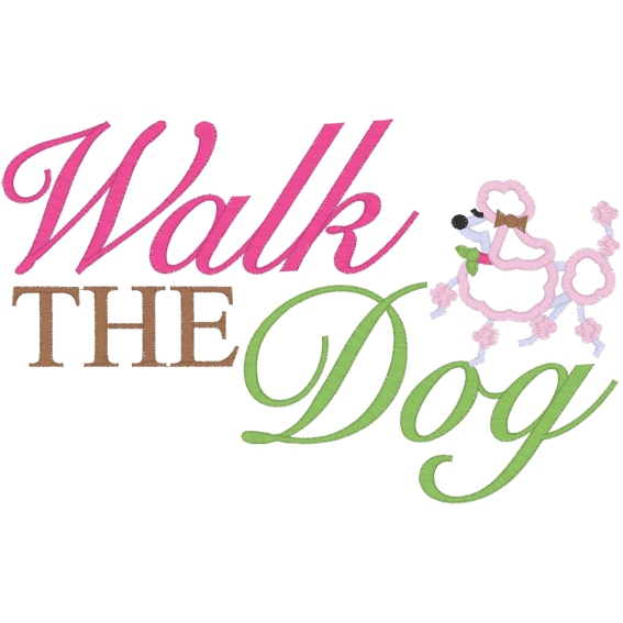 Walk The Dog (A5) Applique 5x7