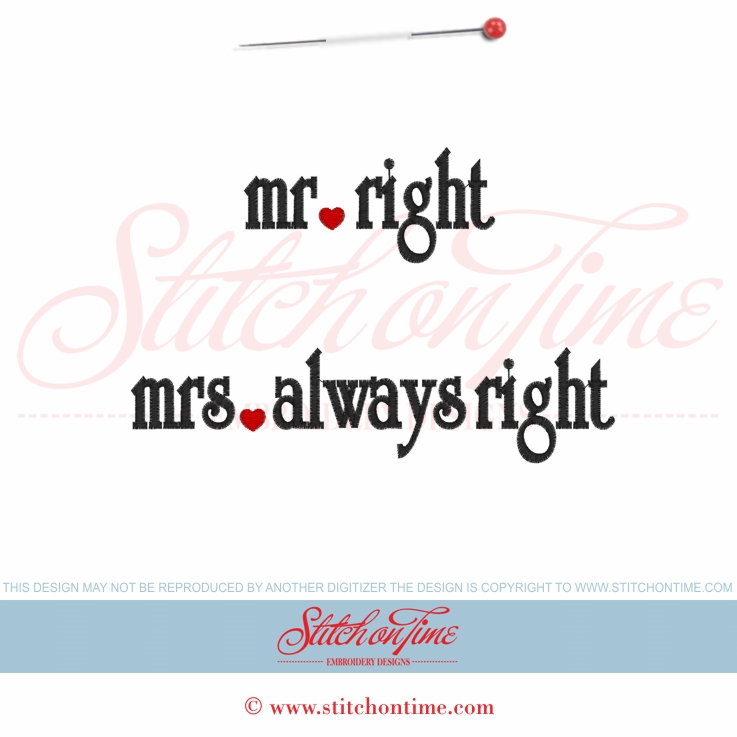 153 Wedding : Mr Right Mrs Always Right 2 files 5x7