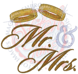 Wedding (64) Mr. * Mrs. Wedding Rings 4x4