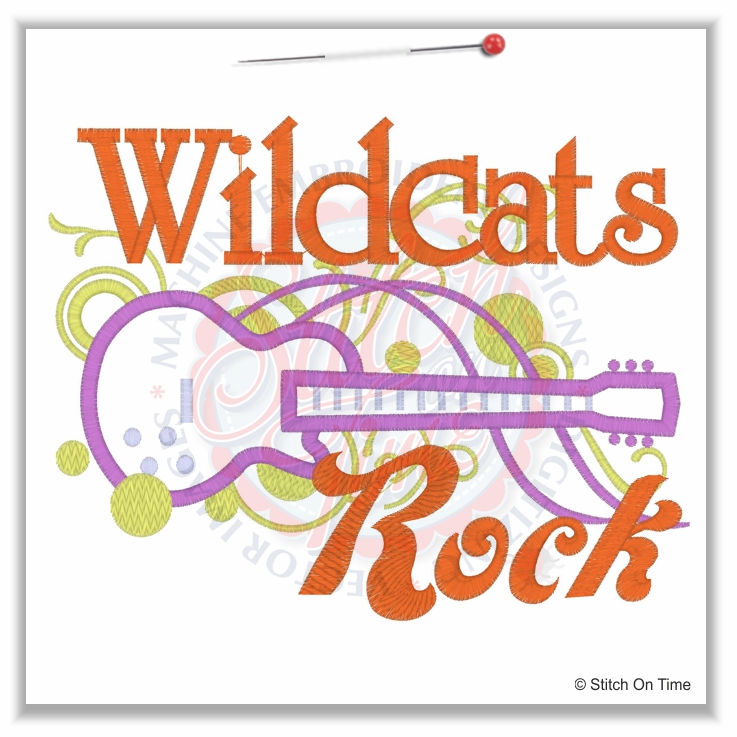 17 Wildcat : Wilcats Rock Applique 6x10