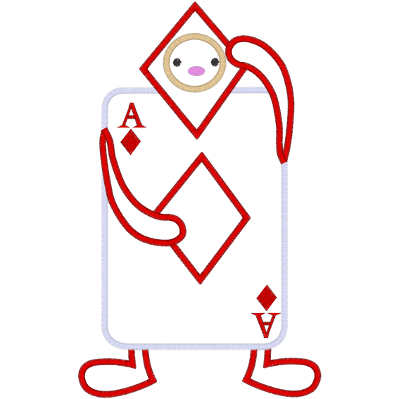 Wonderland (A8) Ace of Diamonds Applique 5x7
